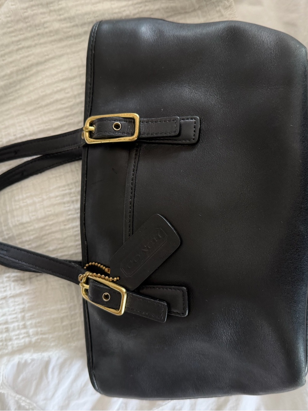 Coach Black Leather Legacy West Mini Market Purse Small Tote Authentic - Picture 6 of 9